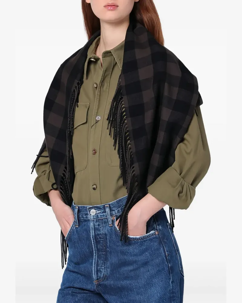 Destin Karierter Schal - Schwarz Schwarz