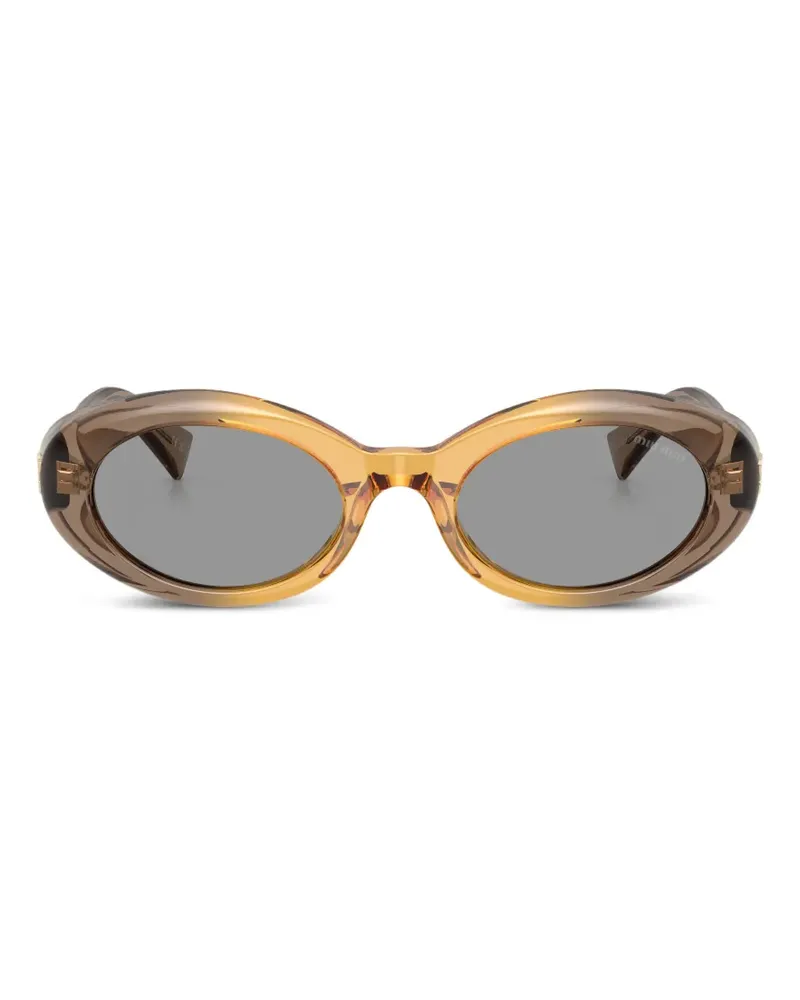 Miu Miu oval-frame sunglasses - Nude Nude