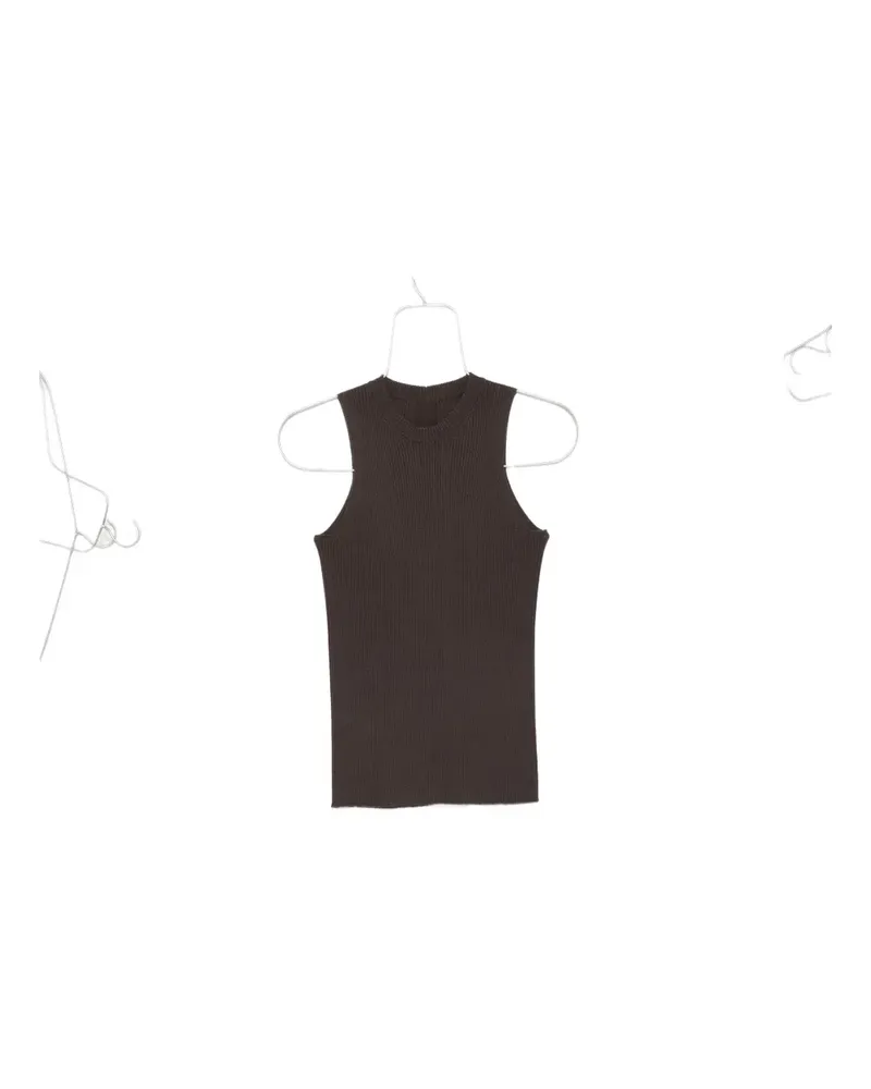 Rick Owens Fein geripptes Trägershirt - Grau Grau