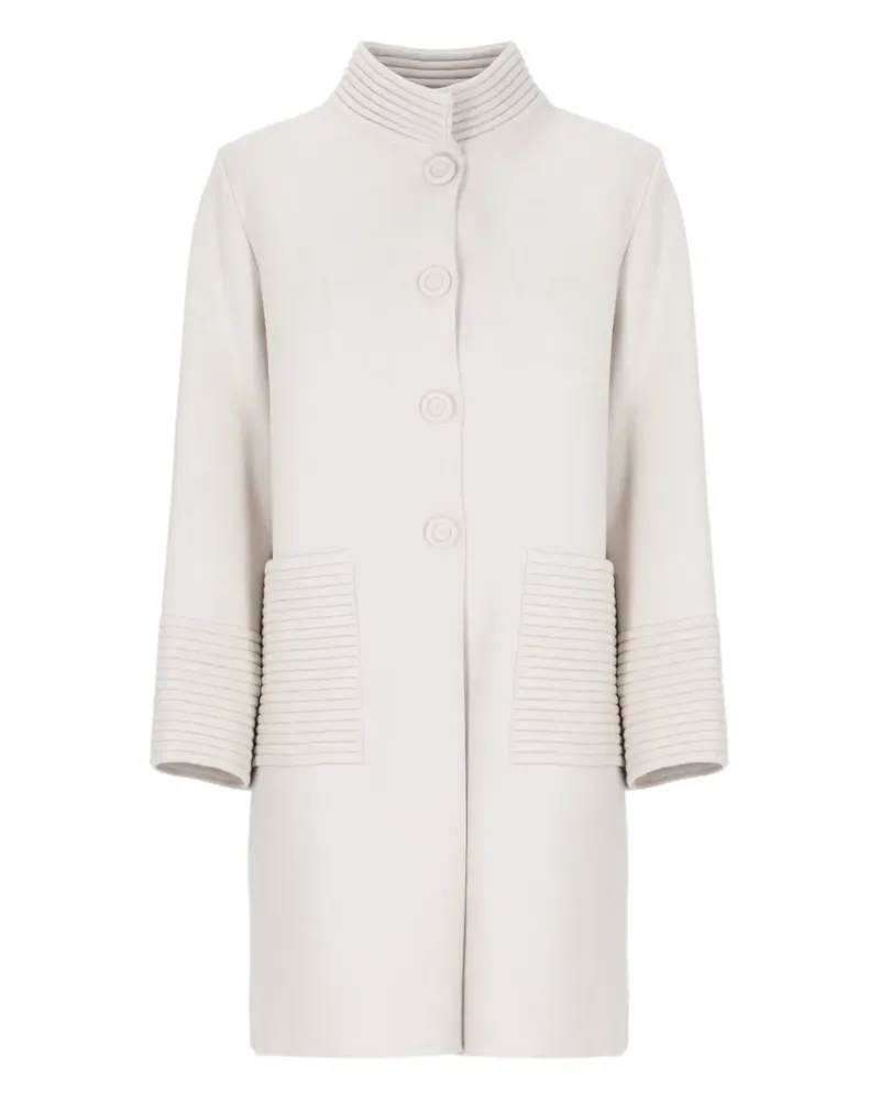 D.EXTERIOR high-neck patch-pocket coat - Nude Nude