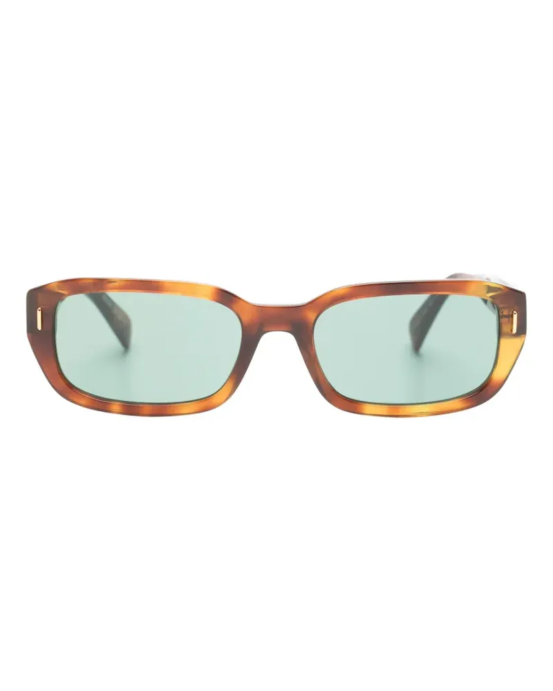 Moschino tortoiseshell-effect rectangle-frame sunglasses - Braun Braun