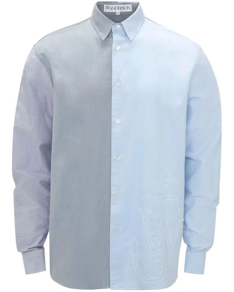J.W.Anderson Patchwork-Hemd mit Ankerstickerei - Blau Blau
