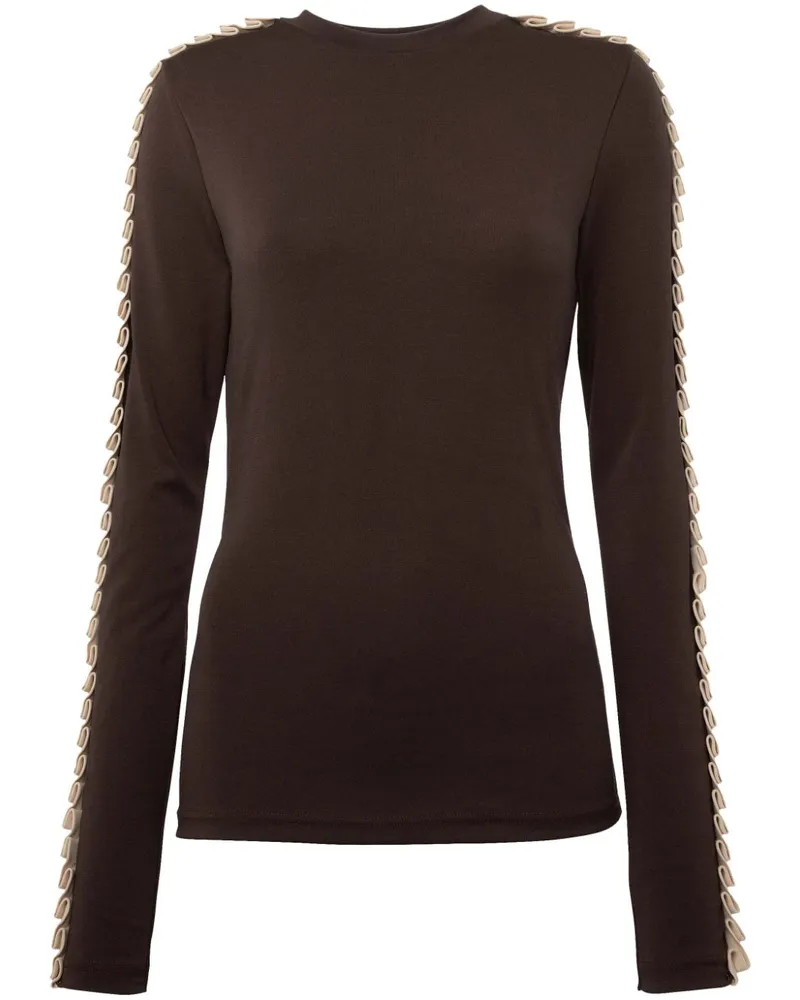 J.W.Anderson Langarmshirt mit Faltenbesatz - Braun Braun