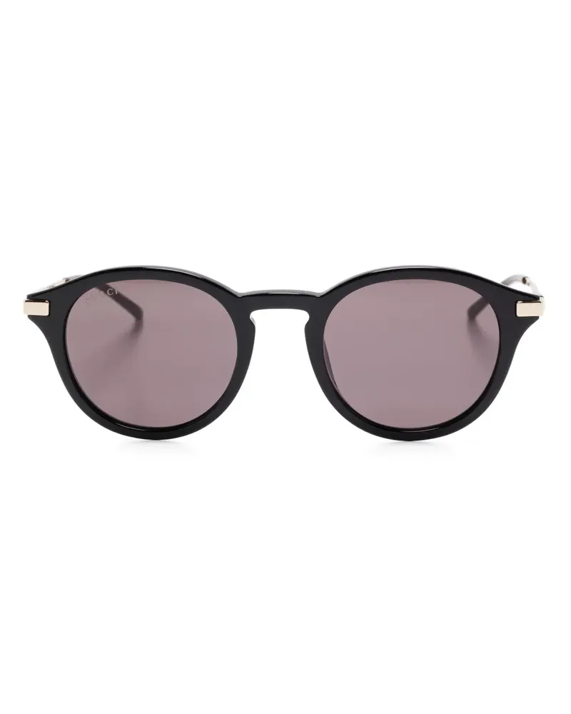Gucci Sonnenbrille mit rundem Gestell - Schwarz Schwarz