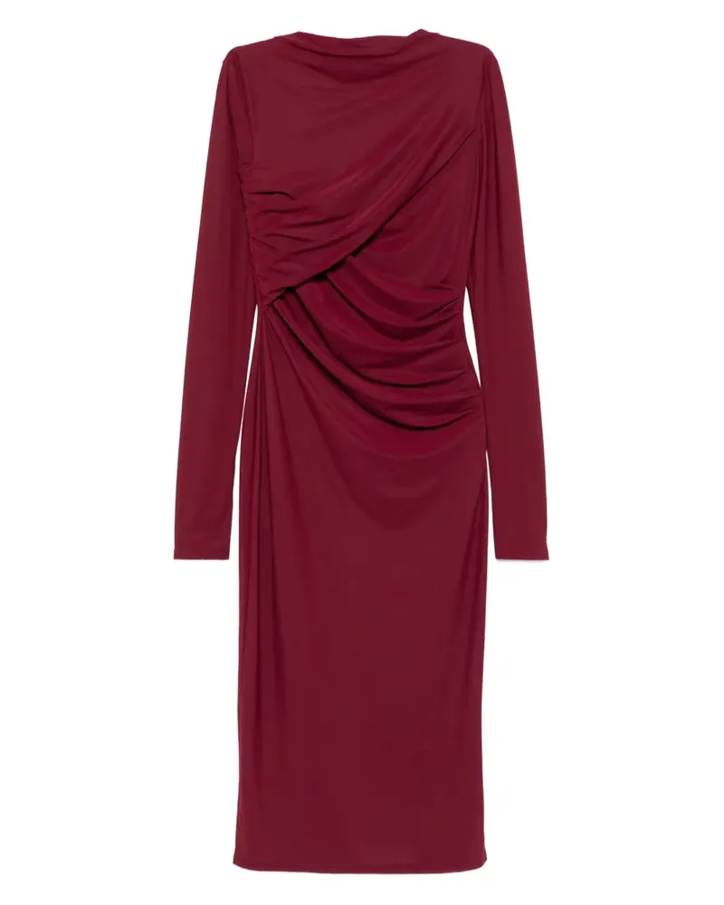 Amazuìn Drapiertes Kleid mit langen Ärmeln - Rot Rot