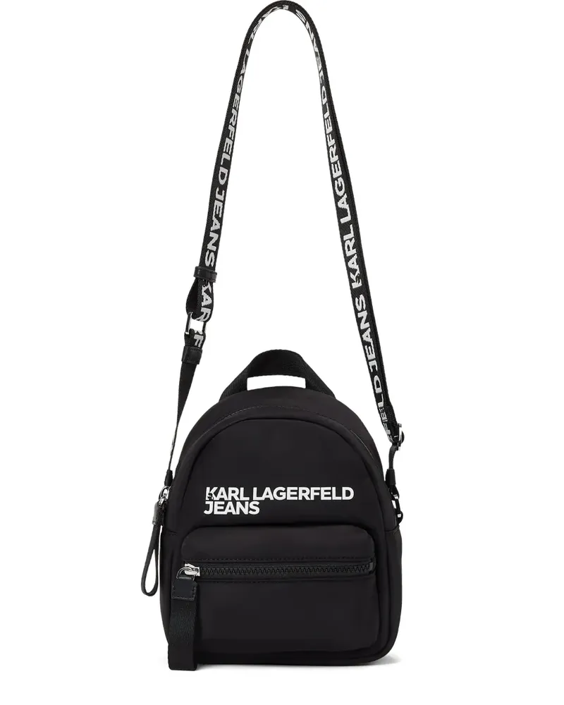 Karl Lagerfeld Rucksack mit Logo-Riemen - Schwarz Schwarz