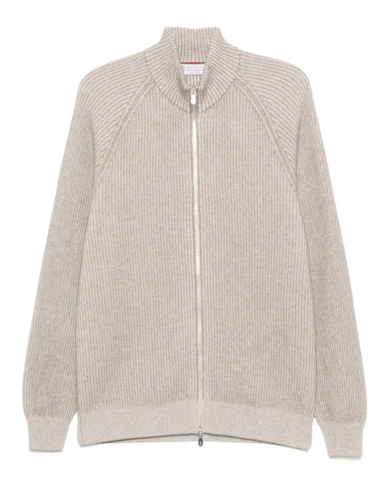 Brunello Cucinelli Gerippter Cardigan aus Kaschmir - Nude Nude