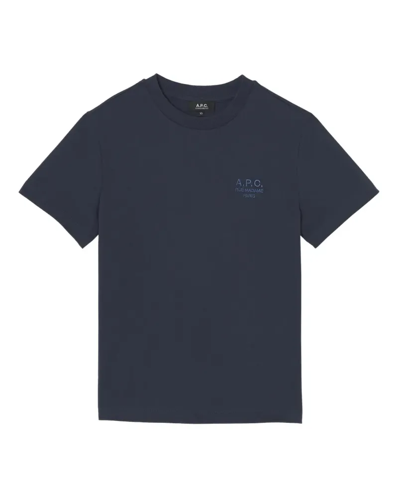 A.P.C. T-Shirt mit Rundhalsausschnitt - Blau Blau
