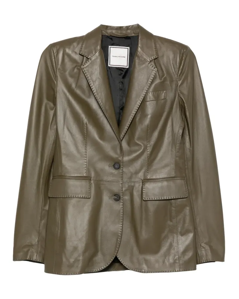 Tagliatore leather single-breasted jacket - Grün Grün