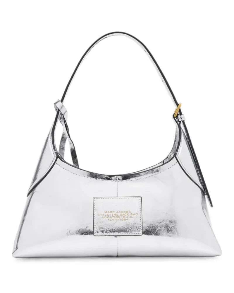 Marc Jacobs Kleine Sack-Tasche aus Metallic-Leder in Knitteroptik - Silber Silber