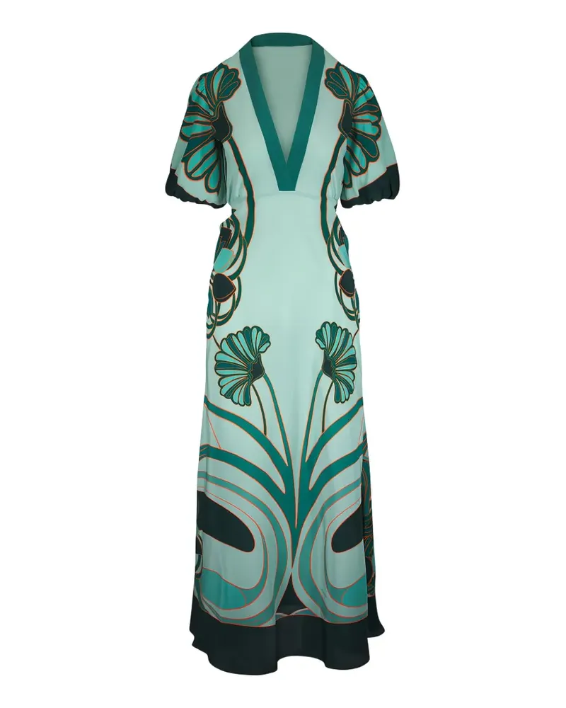 La DoubleJ Marlene floral-print silk maxi dress - Grün Grün
