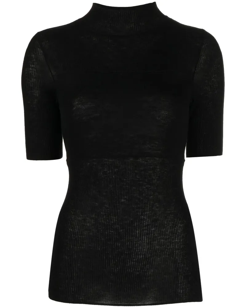 Wolford Kurzärmeliger Pullover - Schwarz Schwarz
