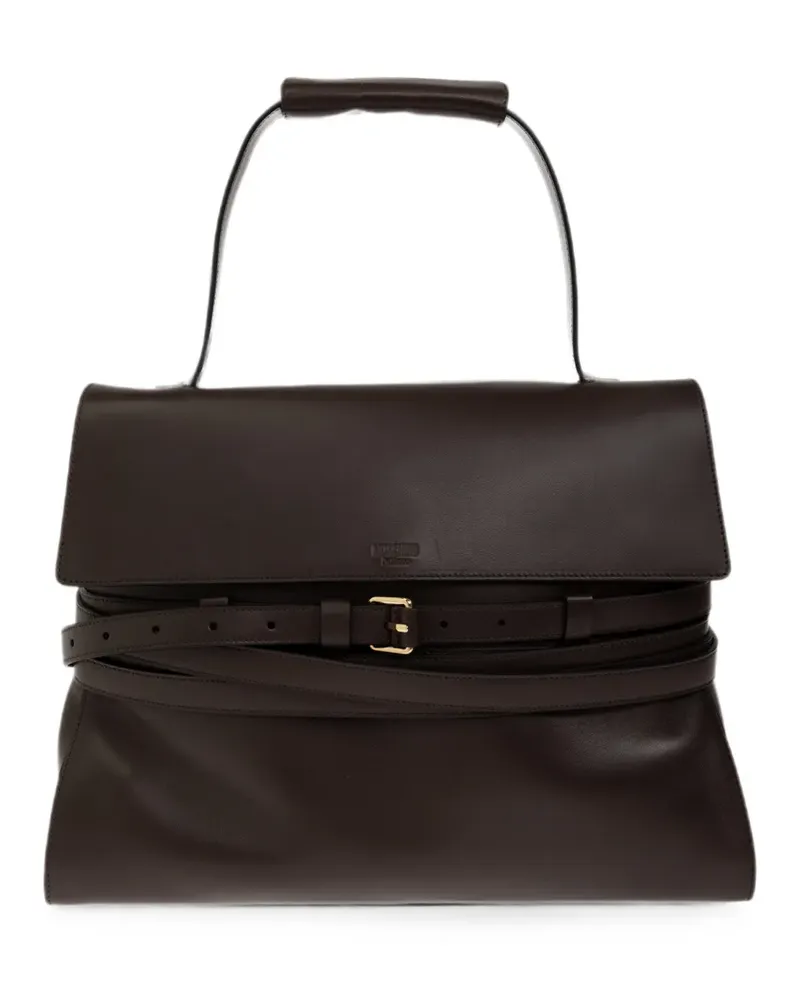 Moschino Tie Me Tote Bag mit Schnalle - Braun Braun