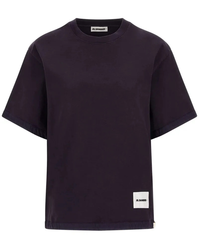 Jil Sander T-Shirt mit Logo-Patch - Schwarz Schwarz