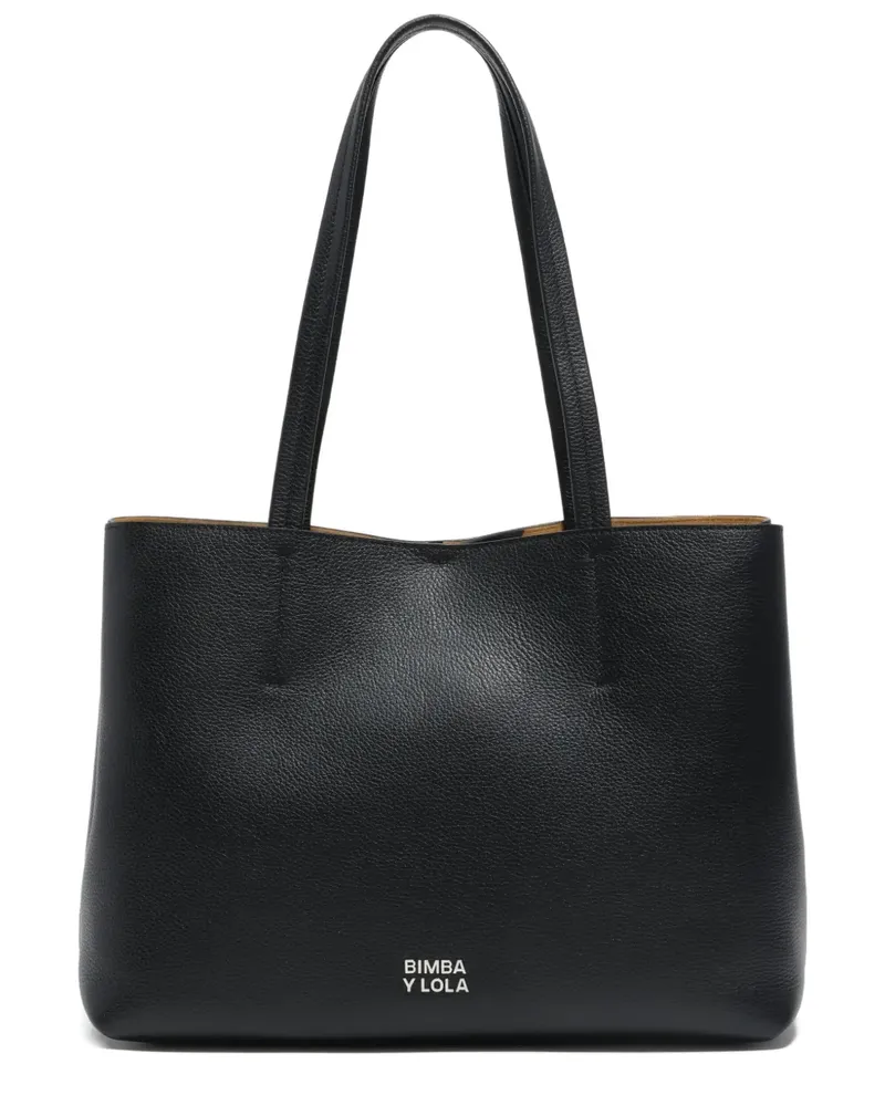 BIMBA Y LOLA Shopper aus Leder - Schwarz Schwarz