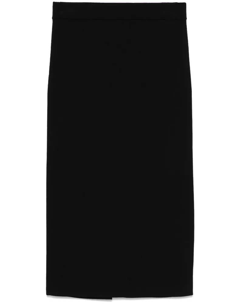 Max Mara Gerippter Midirock - Schwarz Schwarz