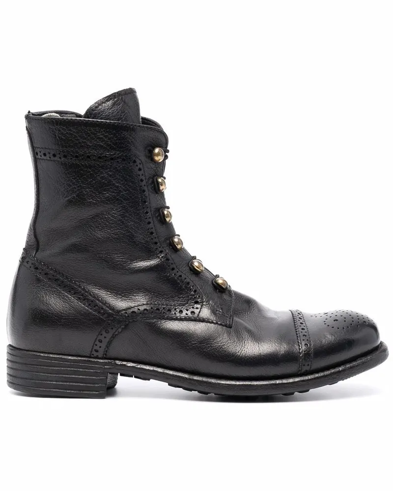 Officine Creative Italia Stiefel mit versetzten Knöpfen - Schwarz Schwarz