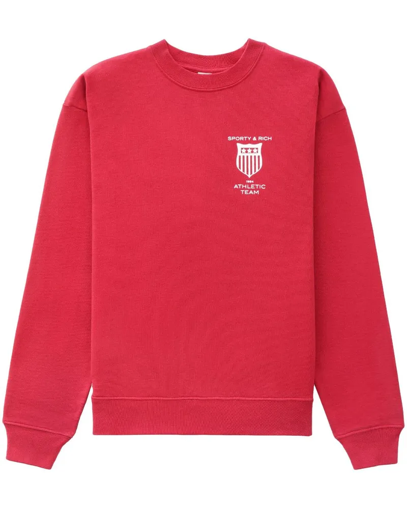 SPORTY & RICH Athletic Team Sweatshirt Rot