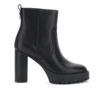 Clara Plateau-Stiefeletten mit Blockabsatz - Schwarz