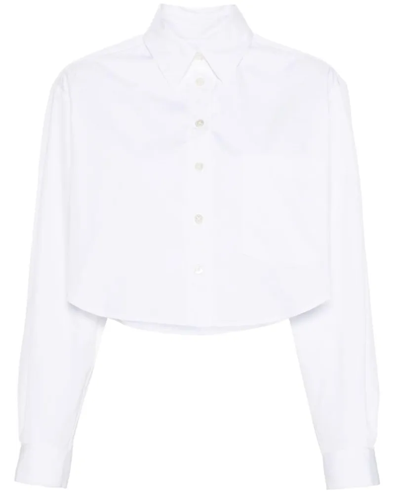 Isabel Marant Fleora Cropped-Hemd aus Popeline Weiß