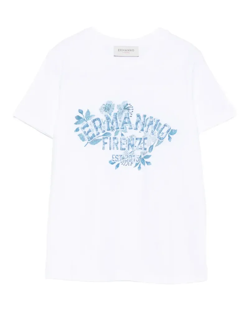 Ermanno Scervino floral-print T-shirt - Weiß Weiß