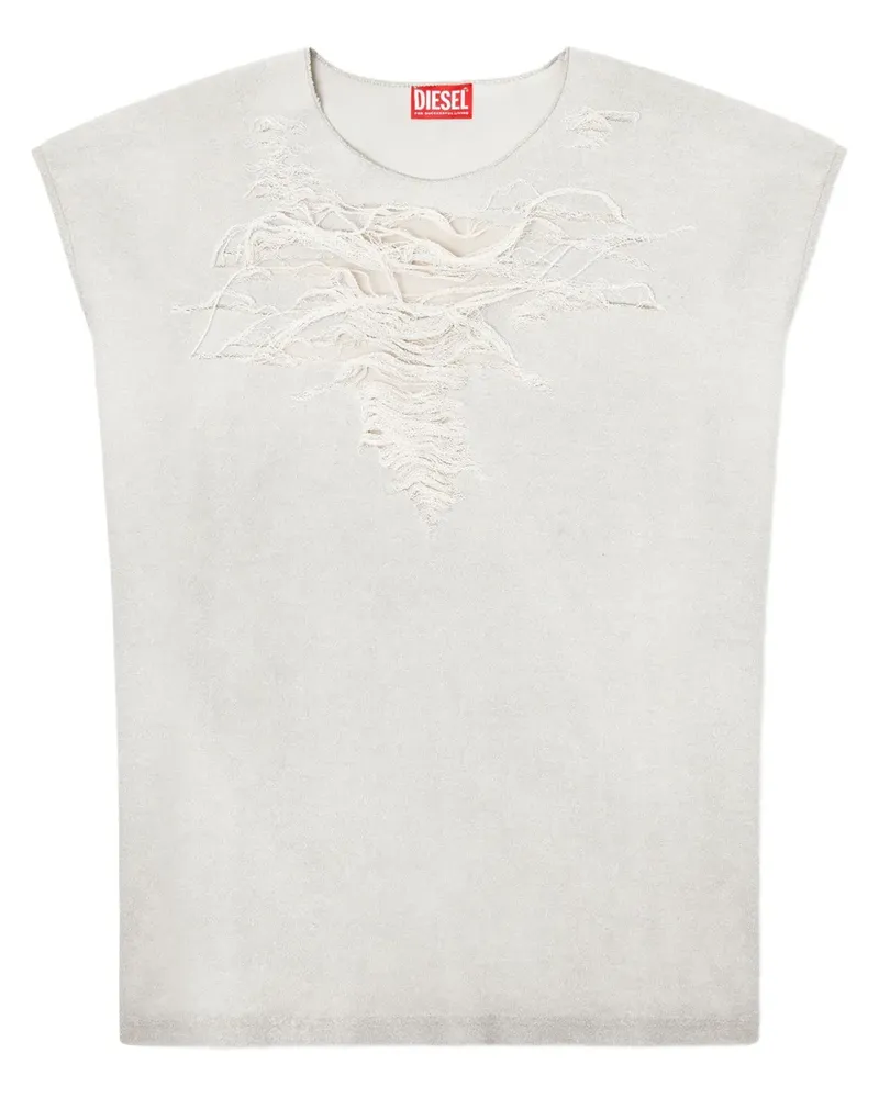 Diesel T-Shirt im Distressed-Look - Grau Grau