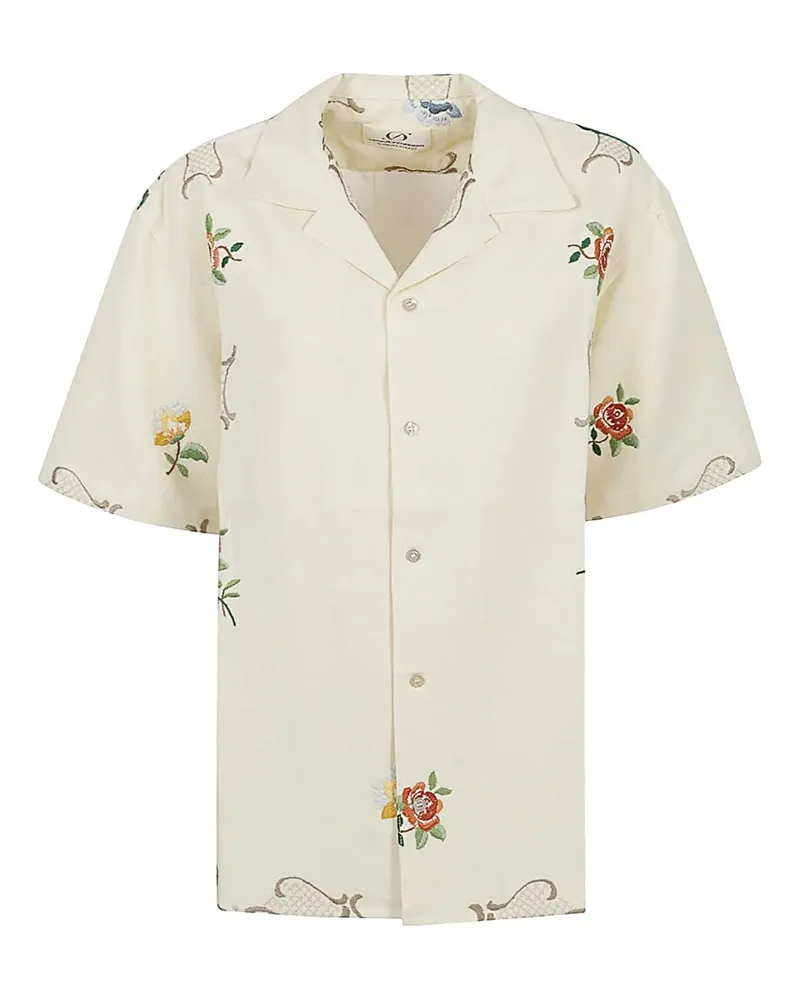 Front Street 8 floral-embroidery shirt - Weiß Weiß