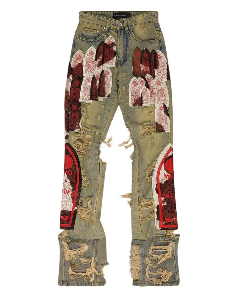 WHO DECIDES WAR distressed jeans - Blau Blau