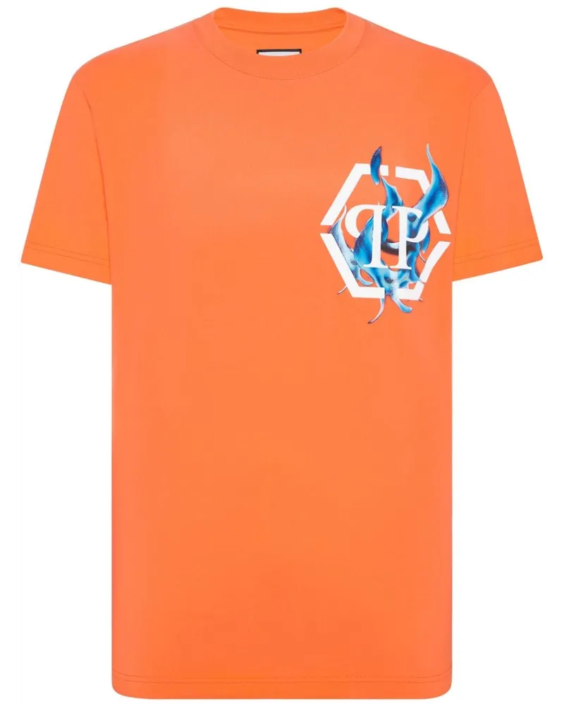 Philipp Plein T-Shirt mit Logo-Print - Orange Orange