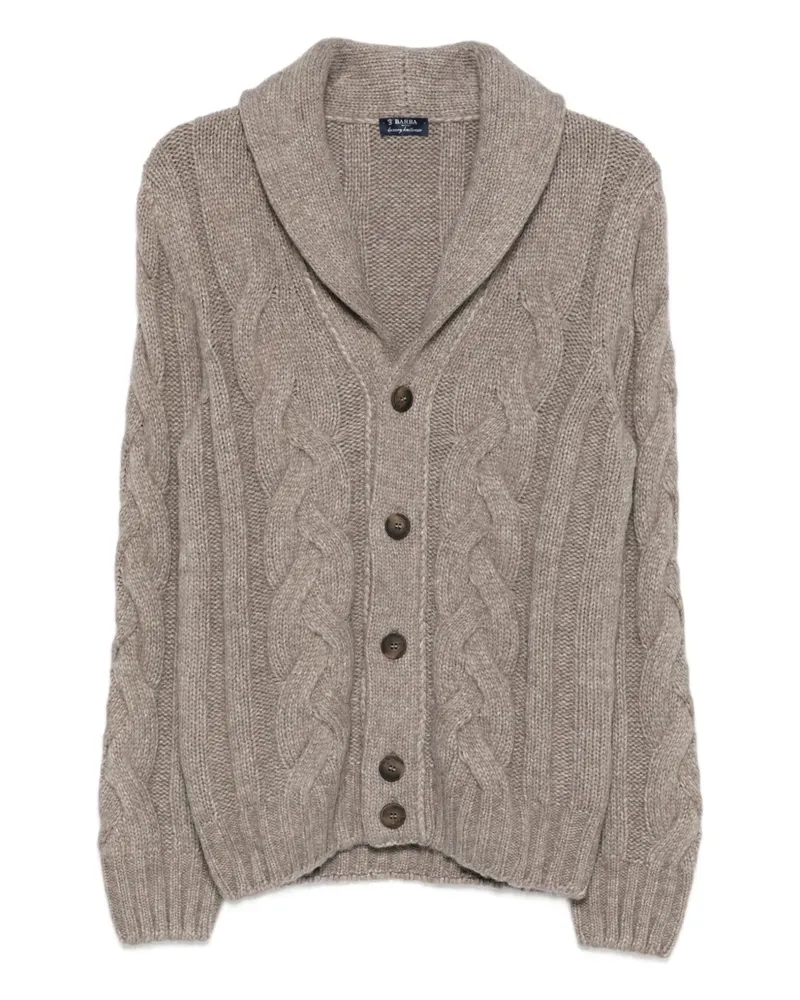 BARBA Cardigan mit Zopfmuster - Braun Braun