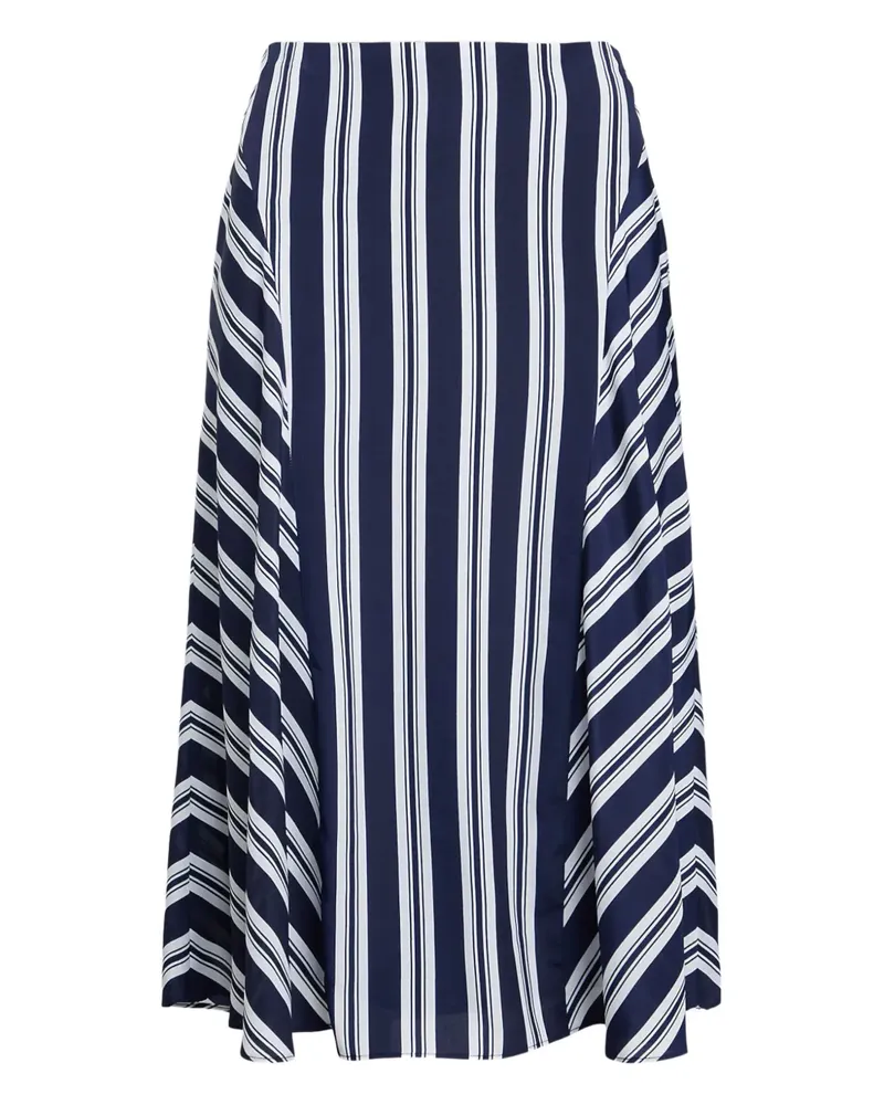 Ralph Lauren Gestreifter Midirock - Blau Blau