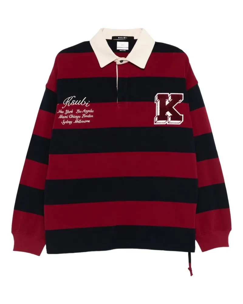 ksubi Rugged Rugby Jersey Fire Fade Sweatshirt - Rot Rot