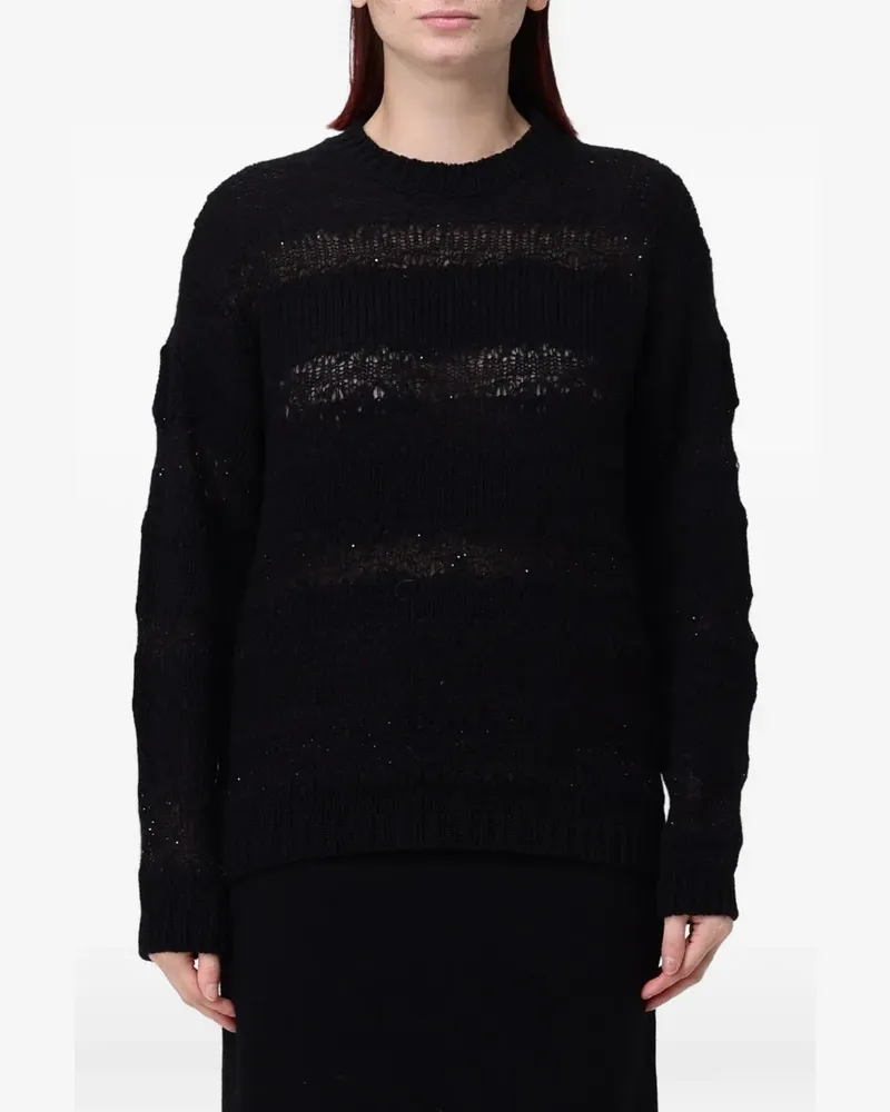 Fabiana Filippi sequin-embellished open-knit sweater - Schwarz Schwarz