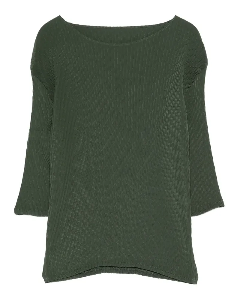 Issey Miyake plissé-effect top - Grün Grün