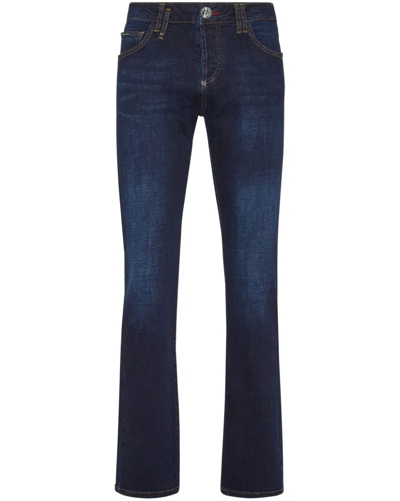Philipp Plein Tief sitzende Supreme Iconic Straight-Leg-Jeans - Blau Blau