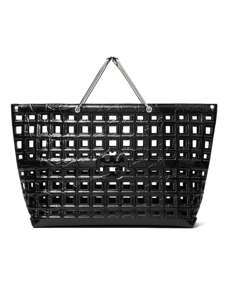Tory Burch Ella Croc Tote Bag - Schwarz Schwarz