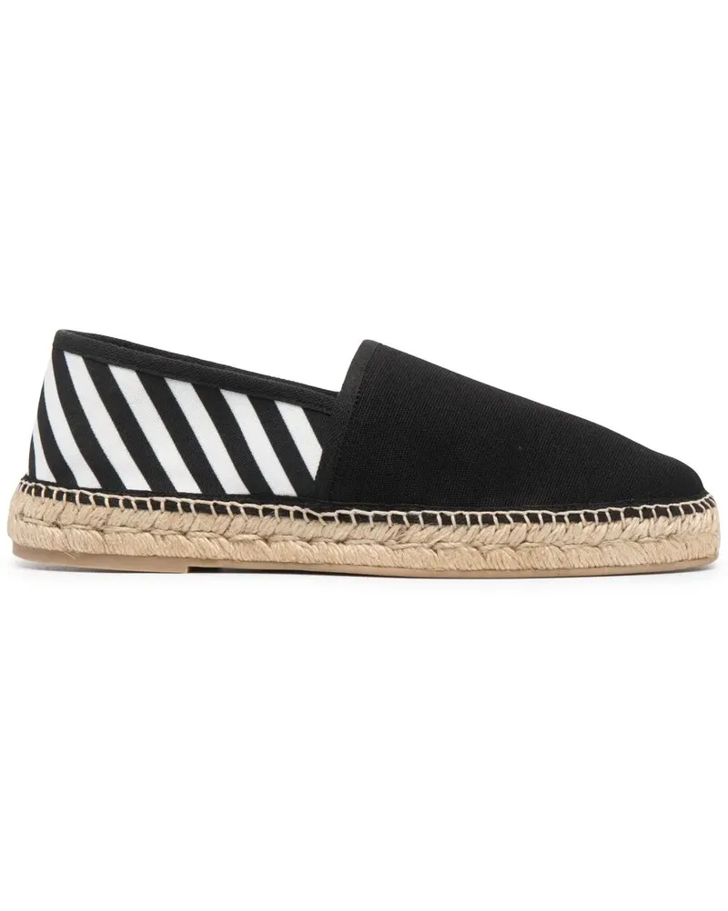 OFF-WHITE Espadrilles mit diagonalen Streifen - Schwarz Schwarz
