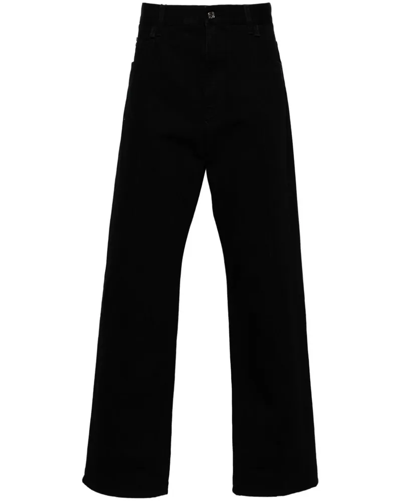 Dolce & Gabbana Halbhohe Straight-Leg-Jeans - Schwarz Schwarz