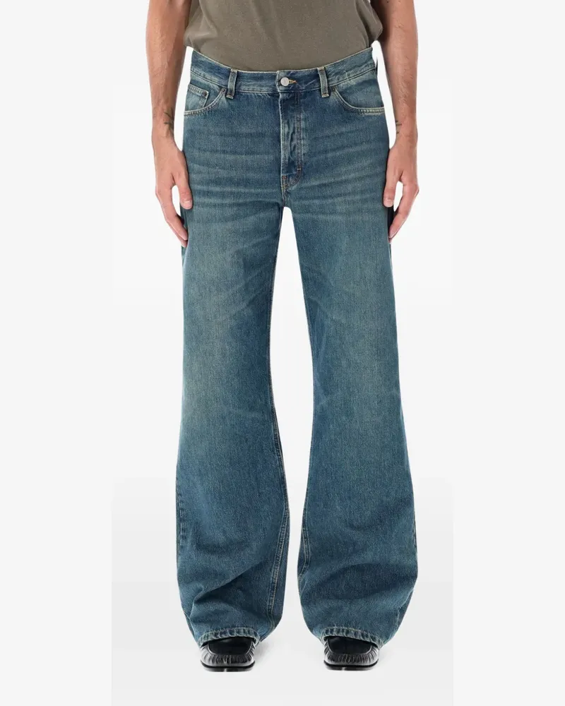 JEANERICA Ausgeblichene Wide-Leg-Jeans - Blau Blau