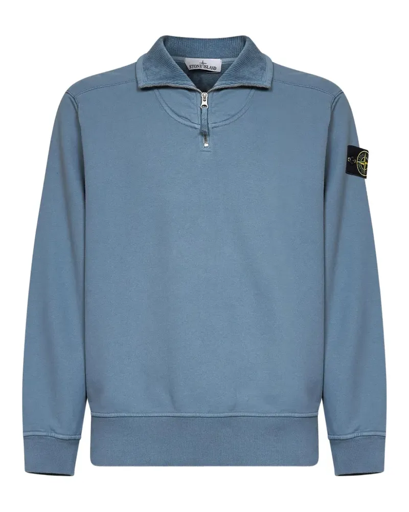 Stone Island 6100021 brushed organic-cotton fleece sweatshirt - Blau Blau