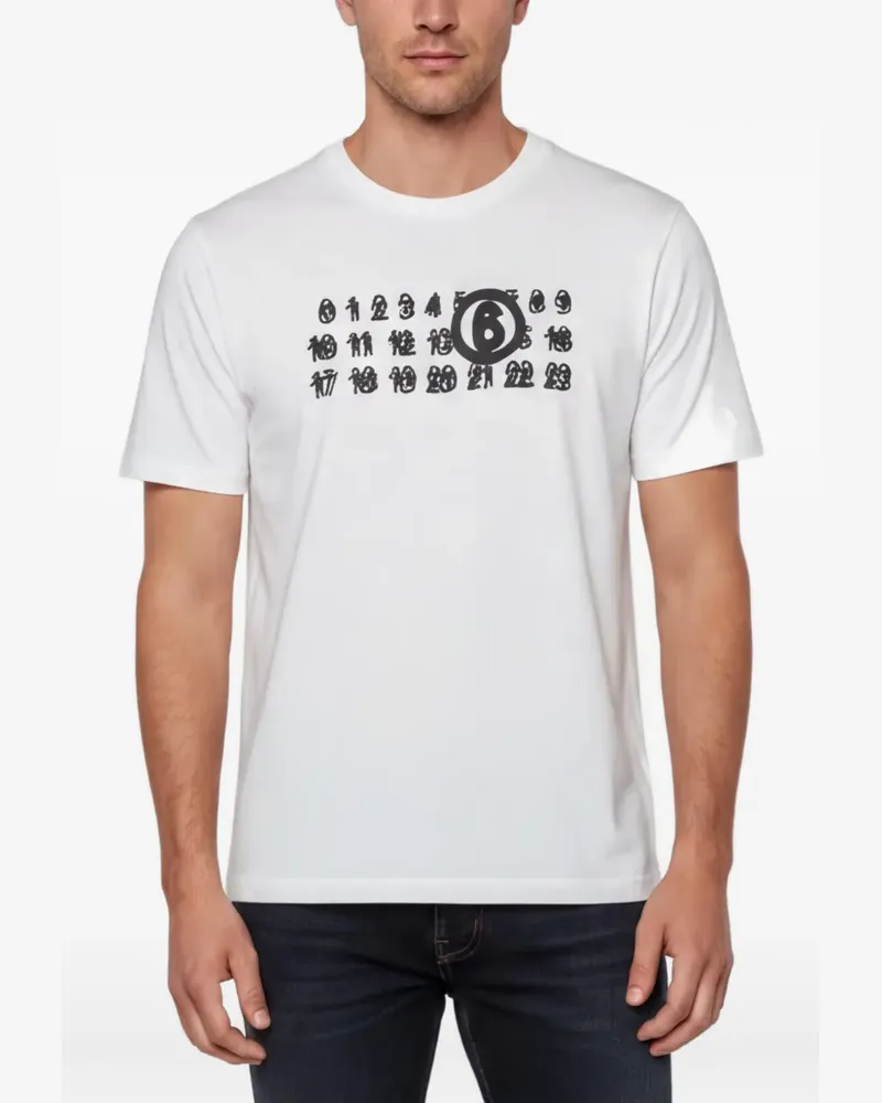 Maison Margiela T-Shirt mit Logo-Print - Weiß Weiß
