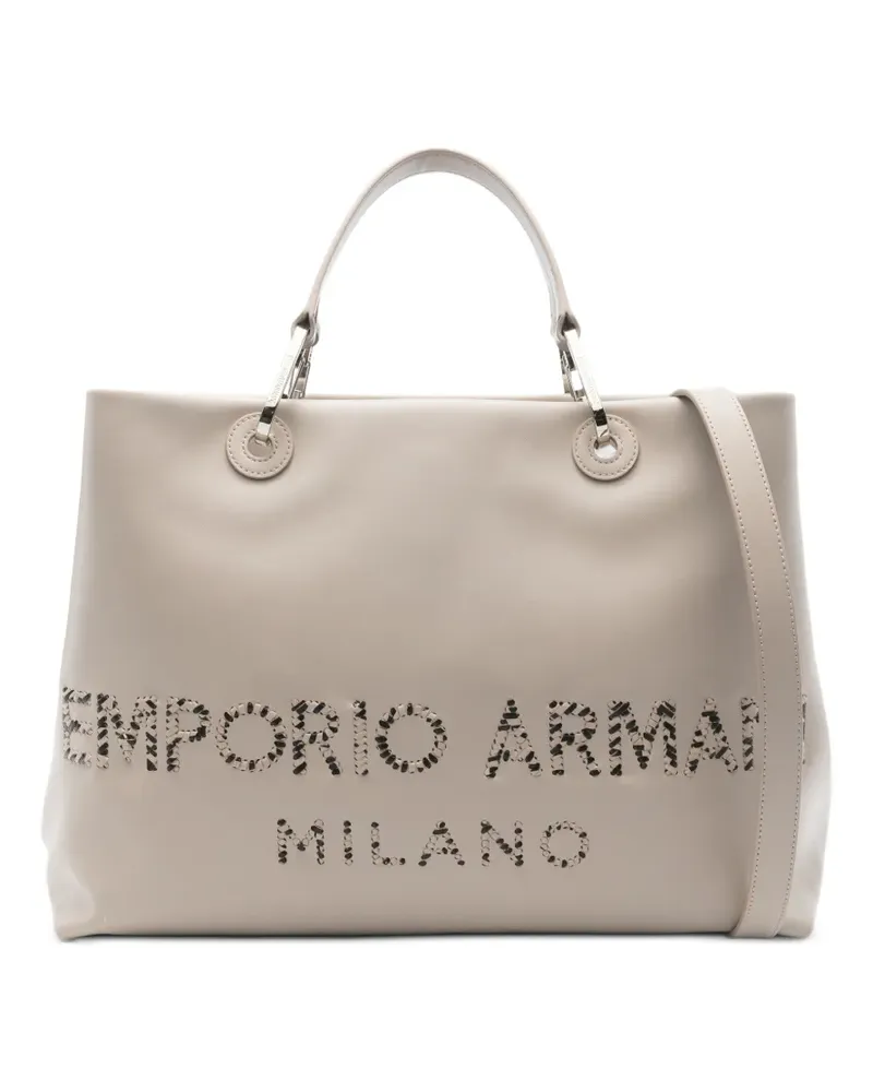 Emporio Armani logo tote bag - Nude Nude
