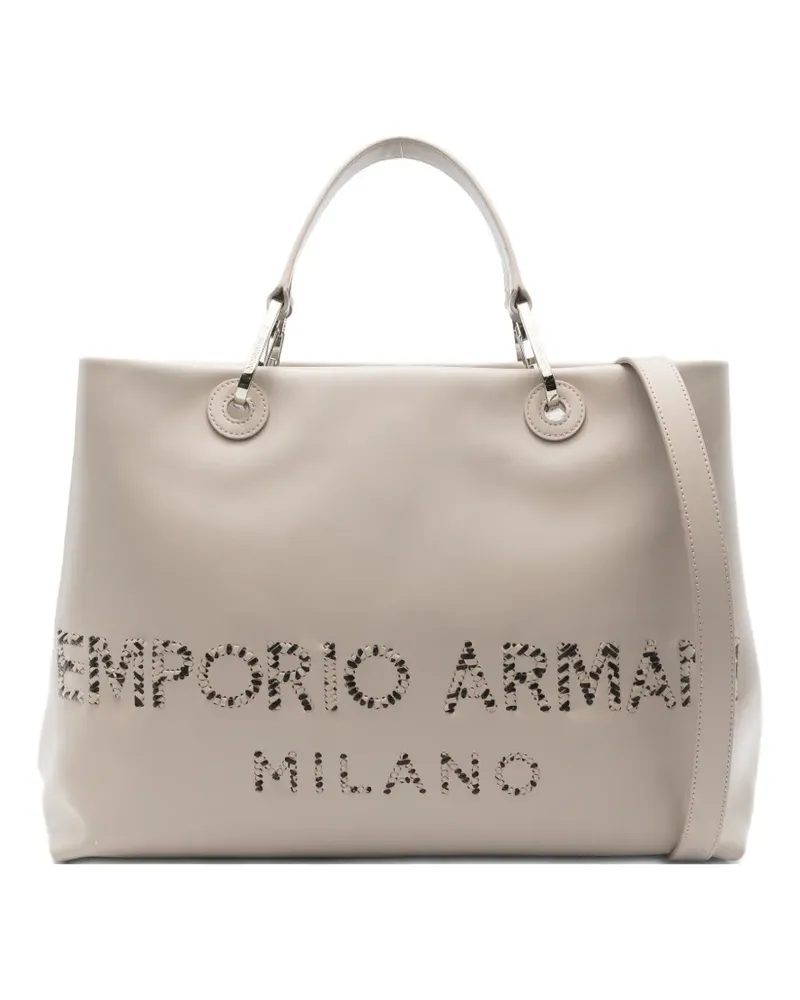 Emporio Armani logo tote bag - Nude Nude