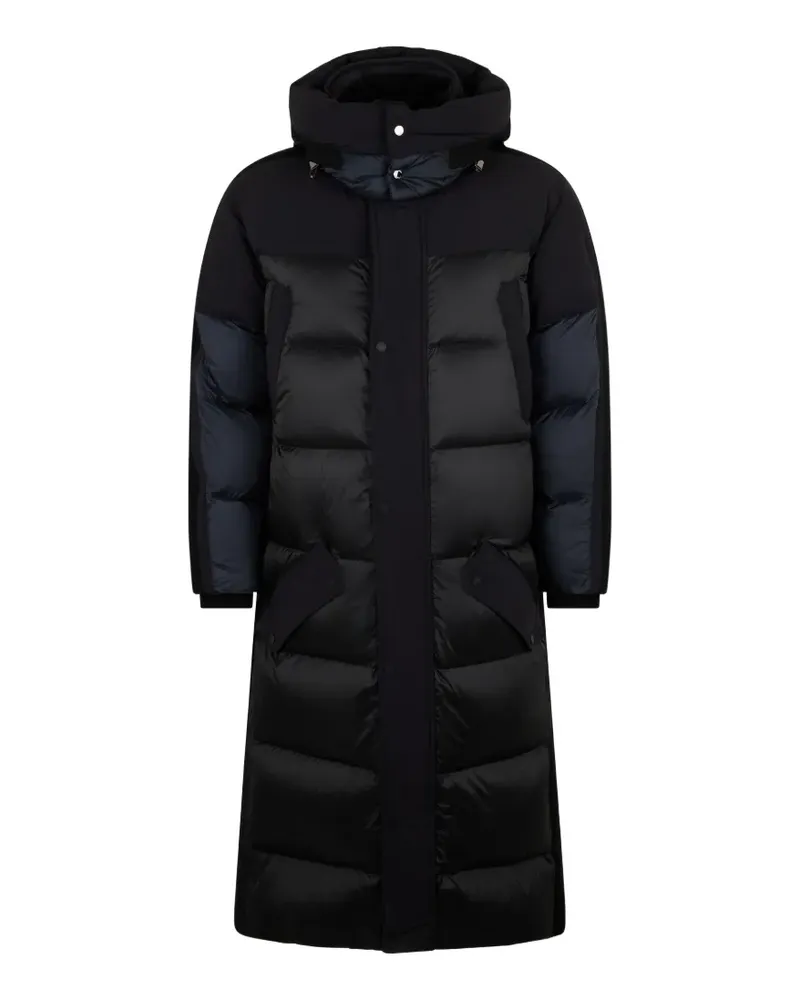 MOORER hooded panelled coat - Blau Blau