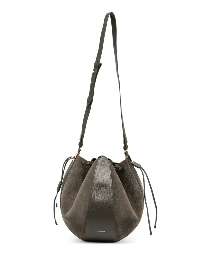 Coccinelle Boom Schultertasche aus Wildleder - Grau Grau
