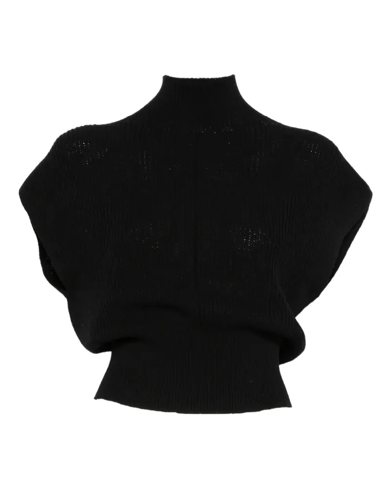 Rick Owens Geripptes Stricktop - Schwarz Schwarz