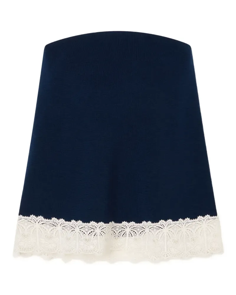 Alanui Schulterfreies Top mit Spitzenbesatz - Blau Blau