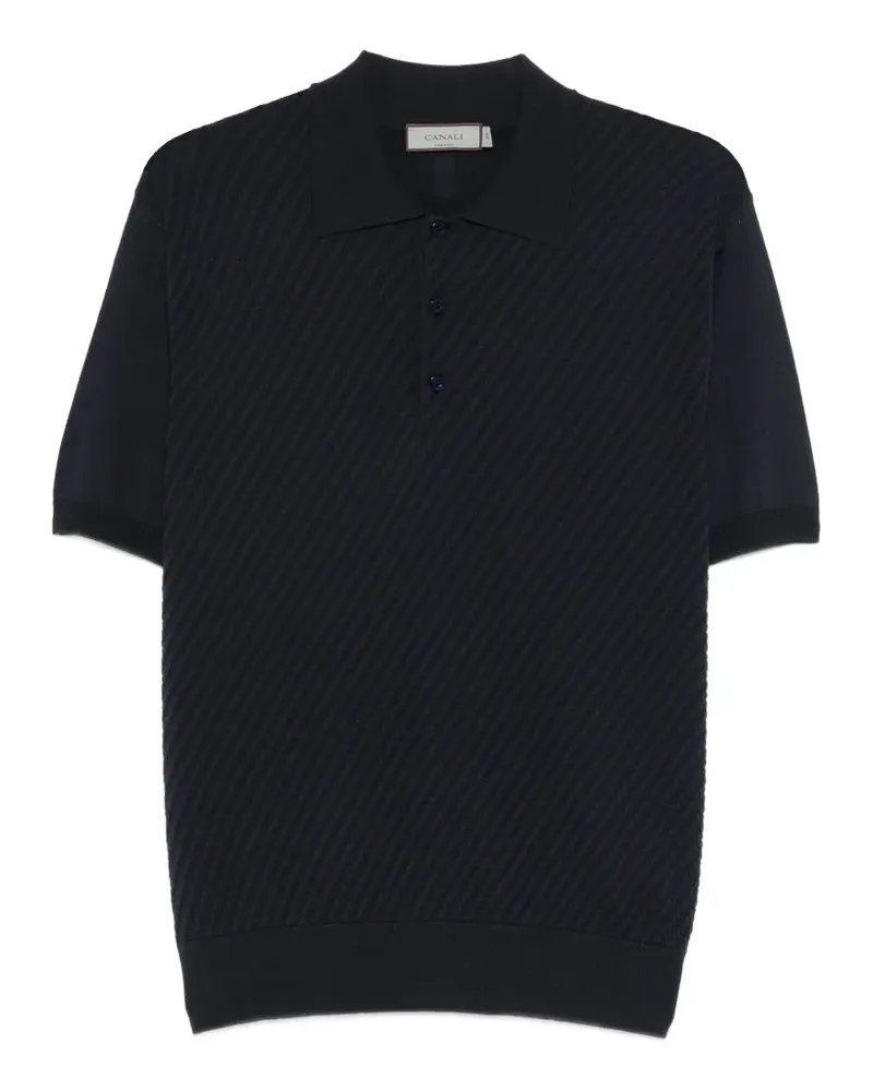 Canali textured polo shirt - Blau Blau