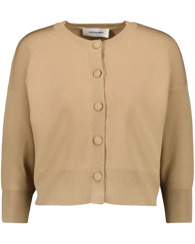 Yves Salomon Klassischer Cropped-Cardigan - Nude Nude