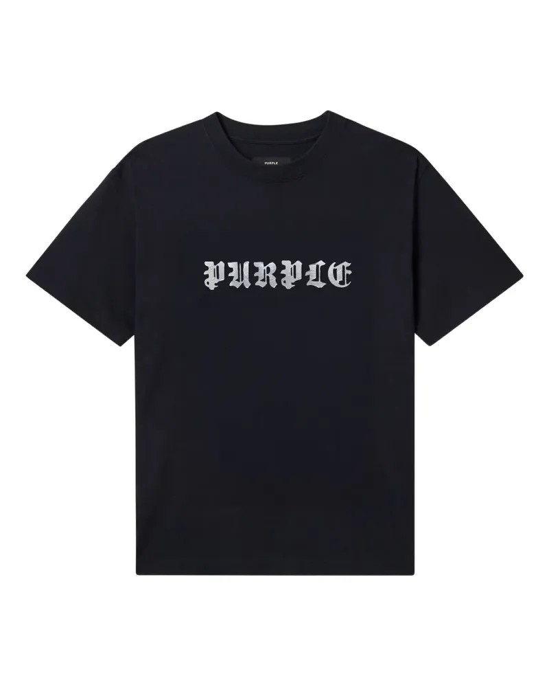 PURPLE BRAND T-Shirt mit Logo-Print - Schwarz Schwarz